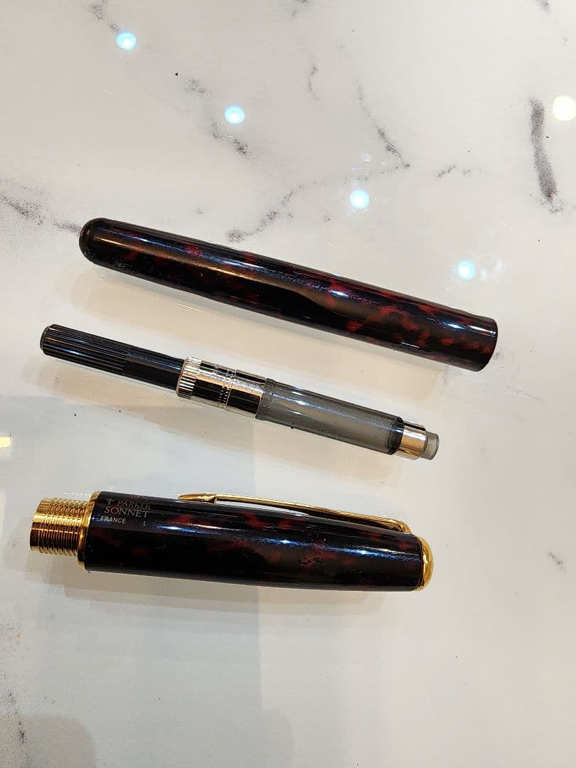 最終価格 Parker SONNET パーカー ソネット 万年筆 赤黒マーブル