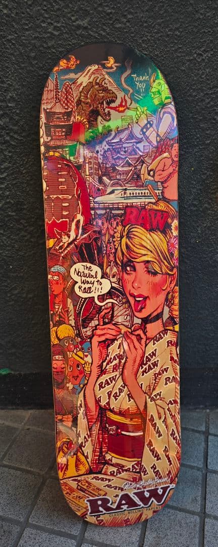 RAW スケートボードデッキ カラフルアート