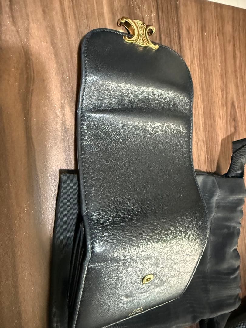 即購入OK✨美品✨CELINE✨黒 レザー ✨二つ折り財布✨