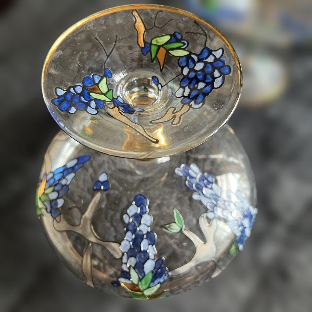 葡萄と葉のデザイン ガラスの器　2個セット