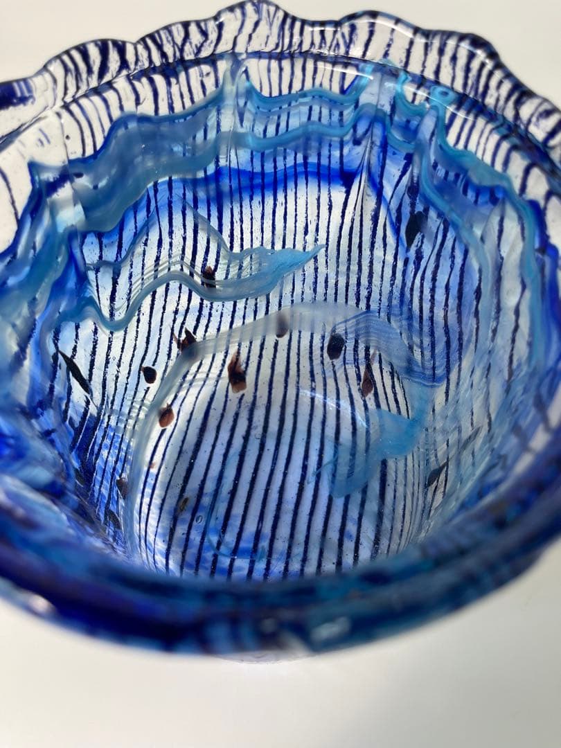 新品 ガラス 水指　2種類の蓋付き