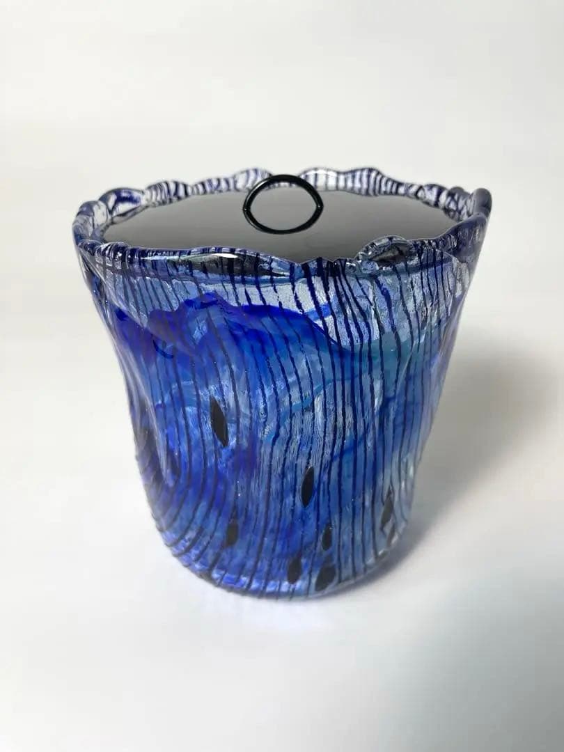 新品 ガラス 水指　2種類の蓋付き