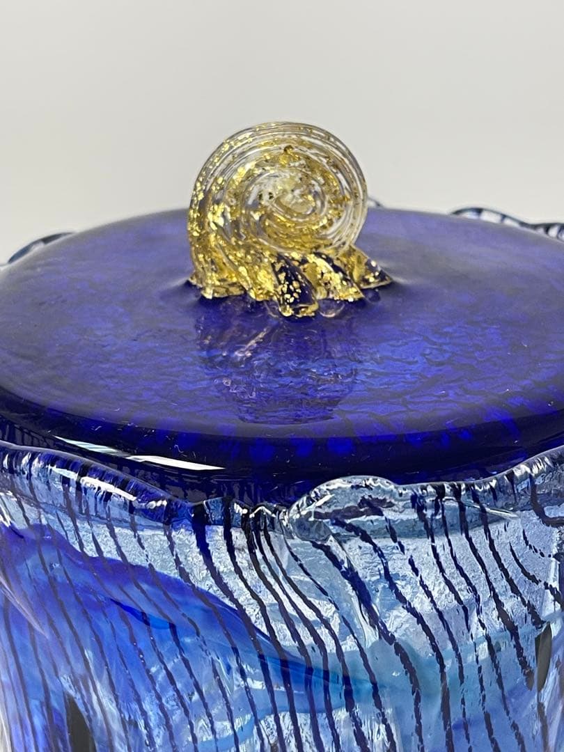 新品 ガラス 水指　2種類の蓋付き