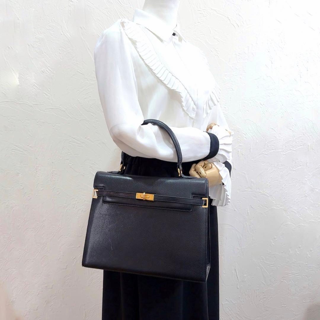 極美品✨モラビト ハンドバッグ スカラ 本革 黒 ターンロック ゴールド 896