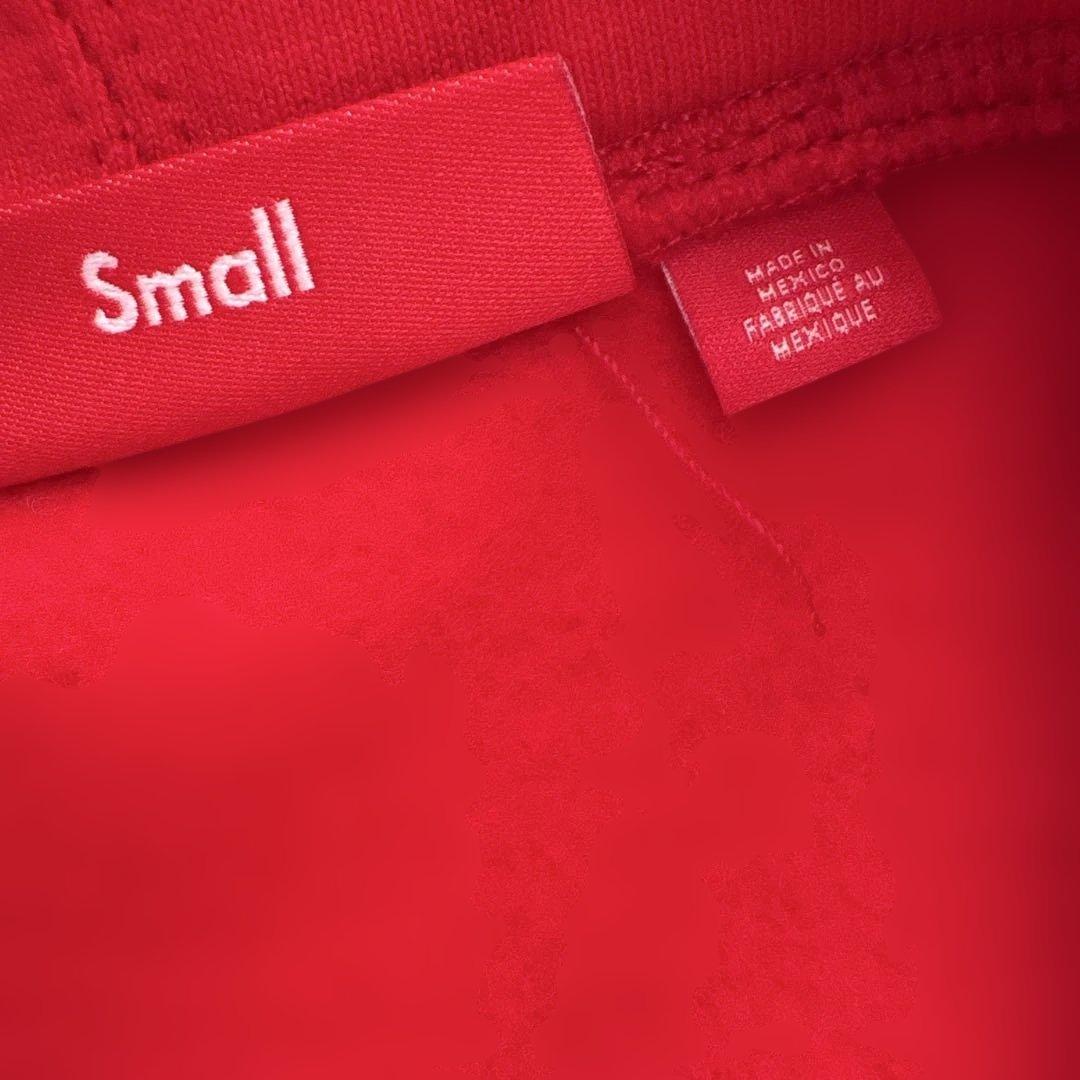 supreme赤 ロゴ刺繍 フルジップパーカー