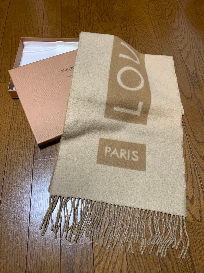 にょん　未使用級 ルイ ヴィトン エシャルプ バローダ カシミヤ100%