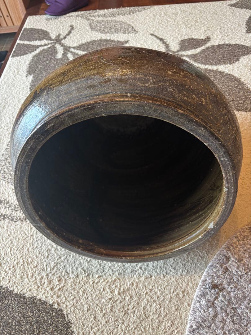丹波焼　赤土部灰釉甕　大壺 時代物 骨董品アンティーク