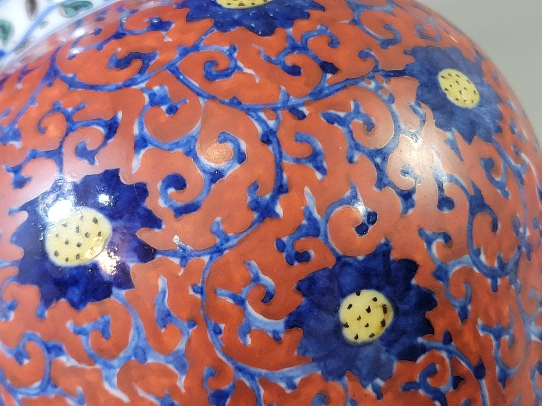 中国 色絵 瓢箪形 瓶 DT730