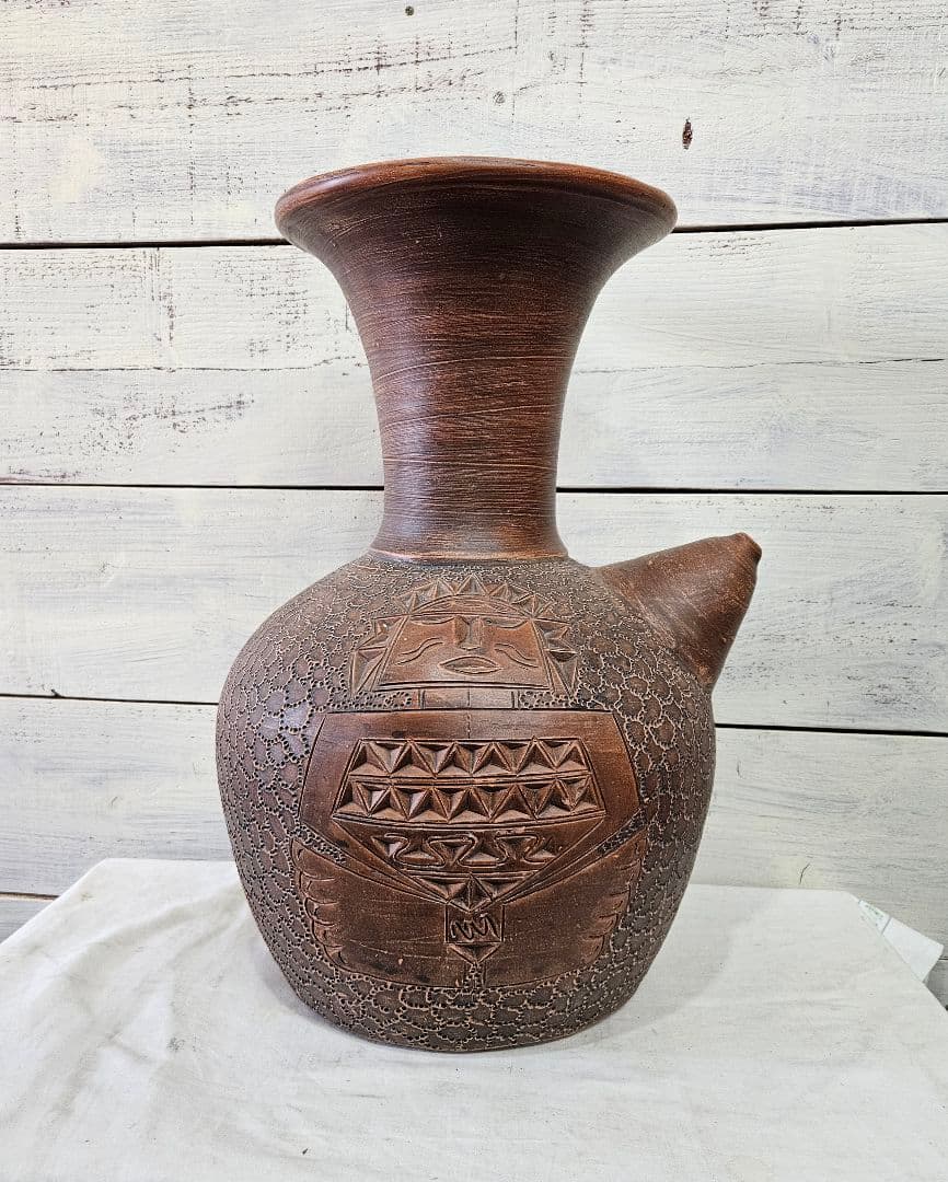 日本のアンティーク 須恵器 水瓶 壺 花瓶 土器 埴輪 土偶