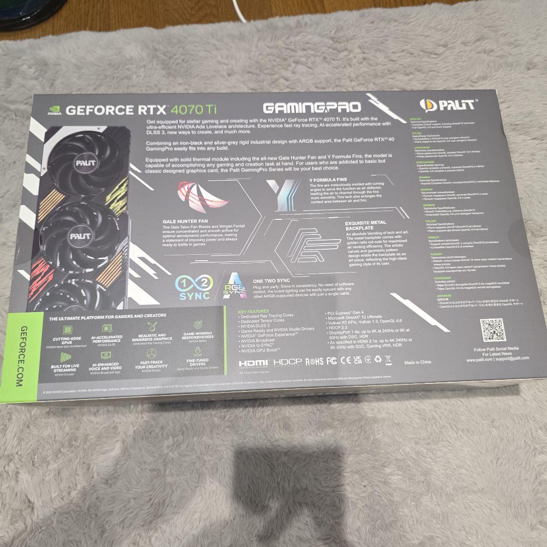グラフィックボード・グラボ・ビデオカード Palit GeForce RTX 4070 Ti 12GB GamingPro