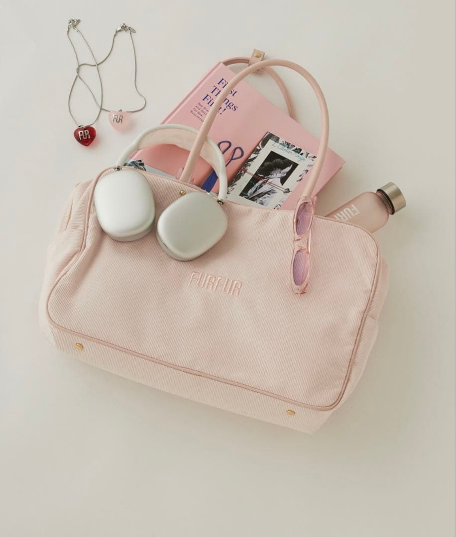 ♡*様 ピンク ボストンバッグ ハートチャーム付き