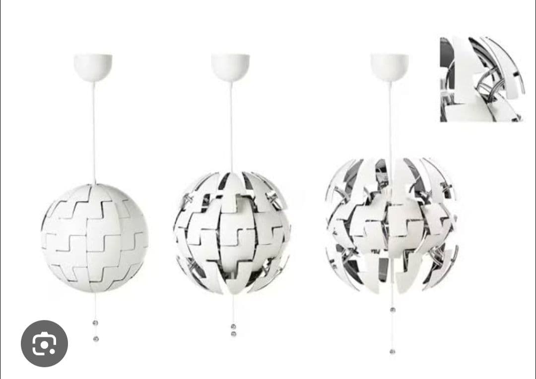 新品IKEA PS 2014 ペンダントランプ ホワイト シルバーカラー 北欧