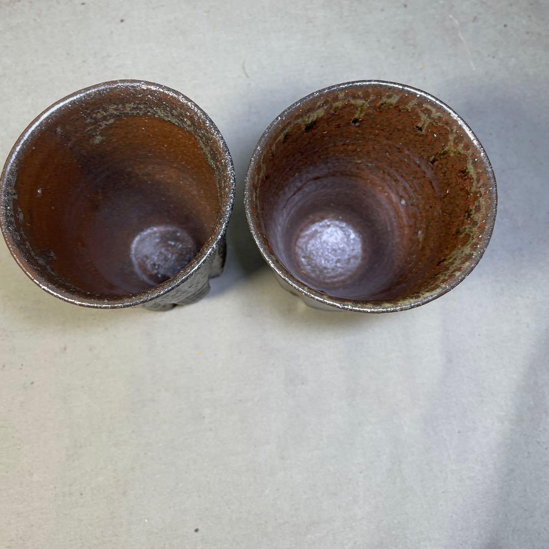 唐津焼 名工 田中佐次郎 唐津麦酒盃 2客 ビール ビアマグ 酒器希少
