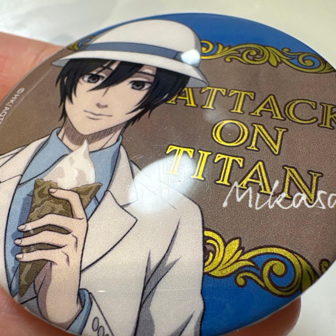進撃の巨人　ミカサ　メタリック缶バッジ　くじメイト