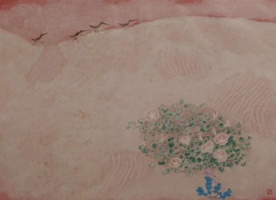 池田 遥邨、砂丘、大判、額装用・画版、日本製・新品額 額装付、状態良好