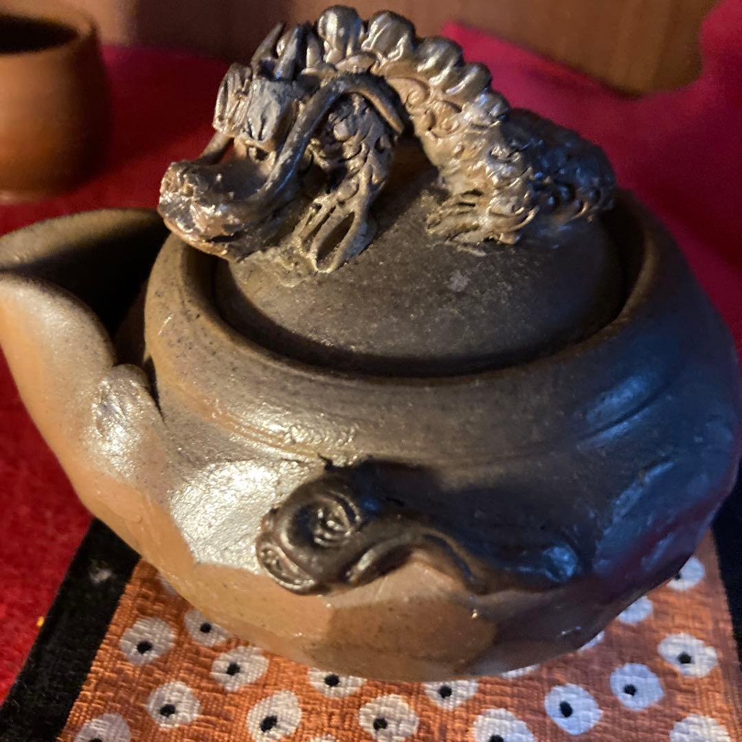 備前焼き手捻り摘みＡkl様おまとめ専用です❣️の龍の宝瓶銘有り❣️