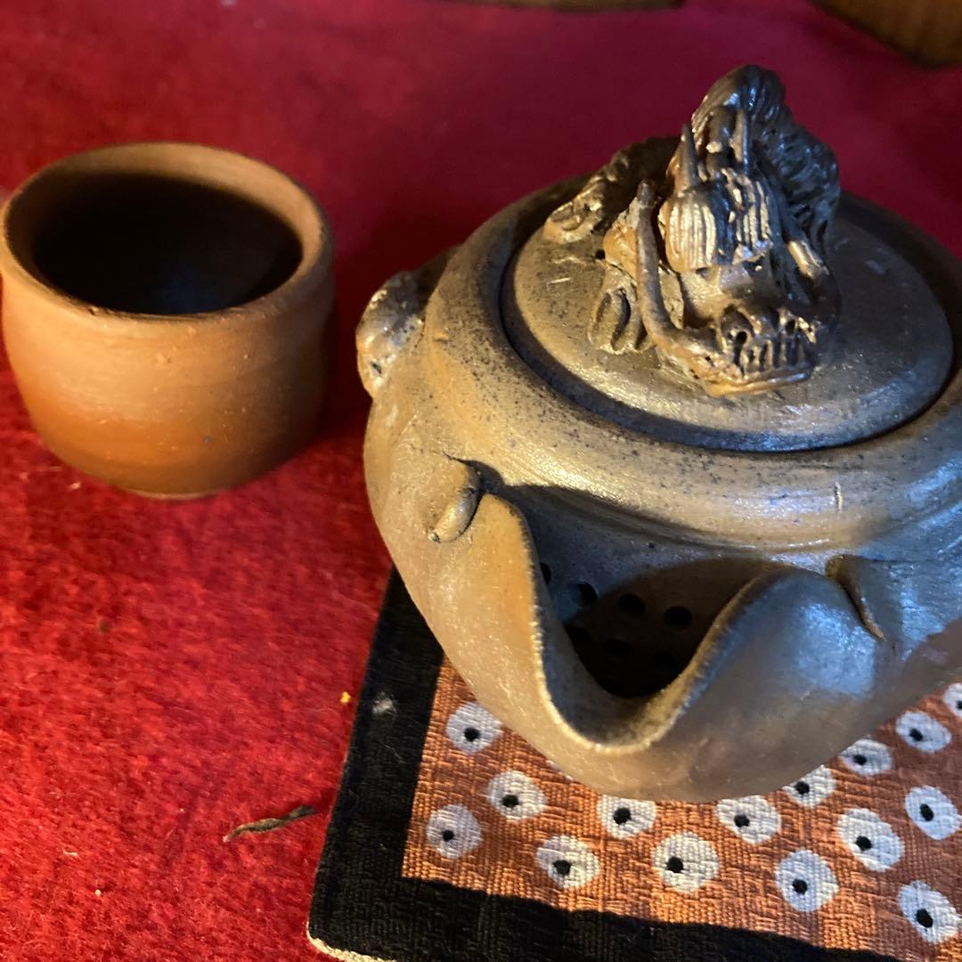 備前焼き手捻り摘みＡkl様おまとめ専用です❣️の龍の宝瓶銘有り❣️