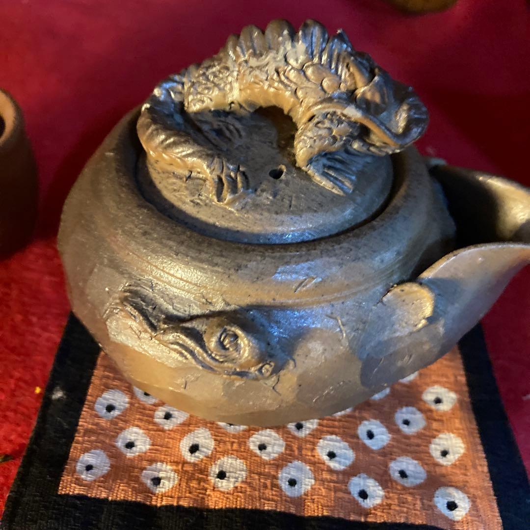 備前焼き手捻り摘みＡkl様おまとめ専用です❣️の龍の宝瓶銘有り❣️