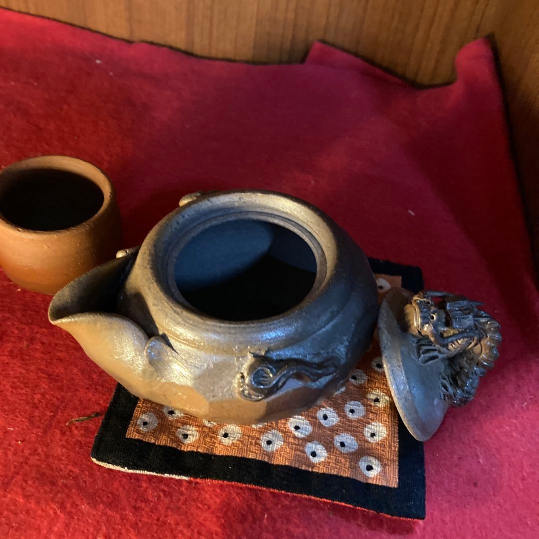 備前焼き手捻り摘みＡkl様おまとめ専用です❣️の龍の宝瓶銘有り❣️