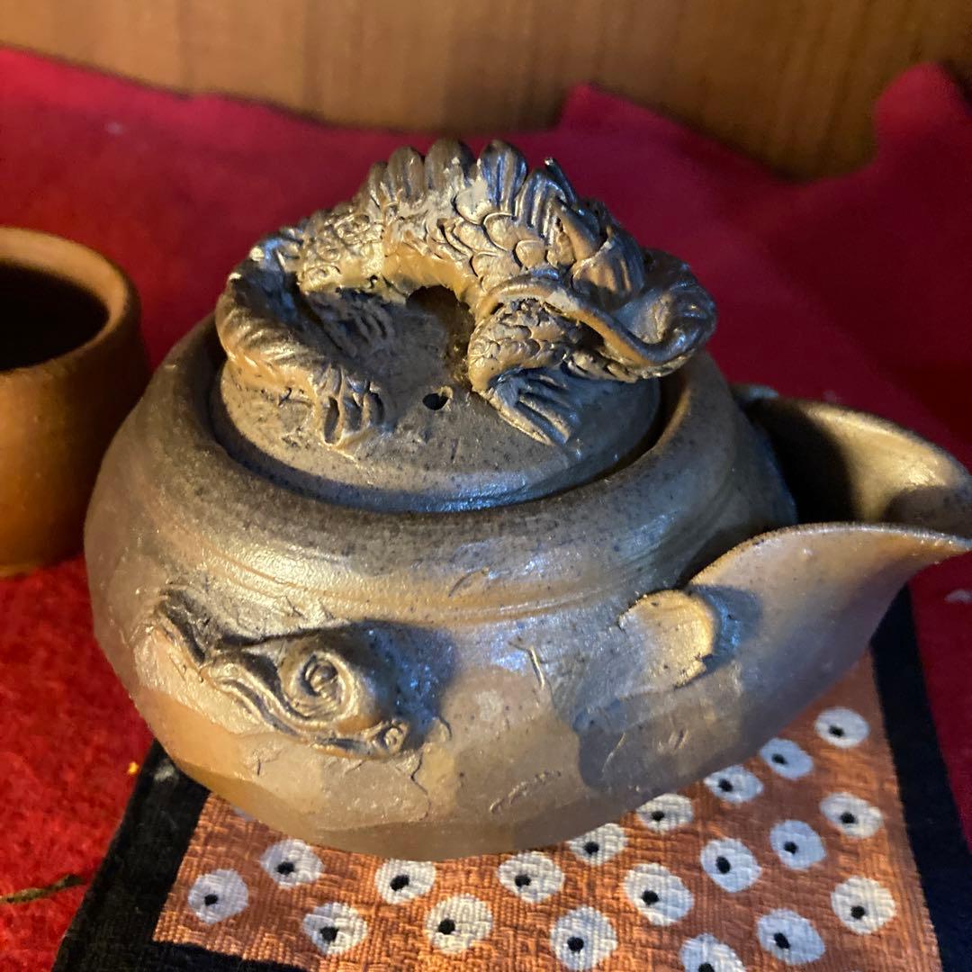 備前焼き手捻り摘みＡkl様おまとめ専用です❣️の龍の宝瓶銘有り❣️