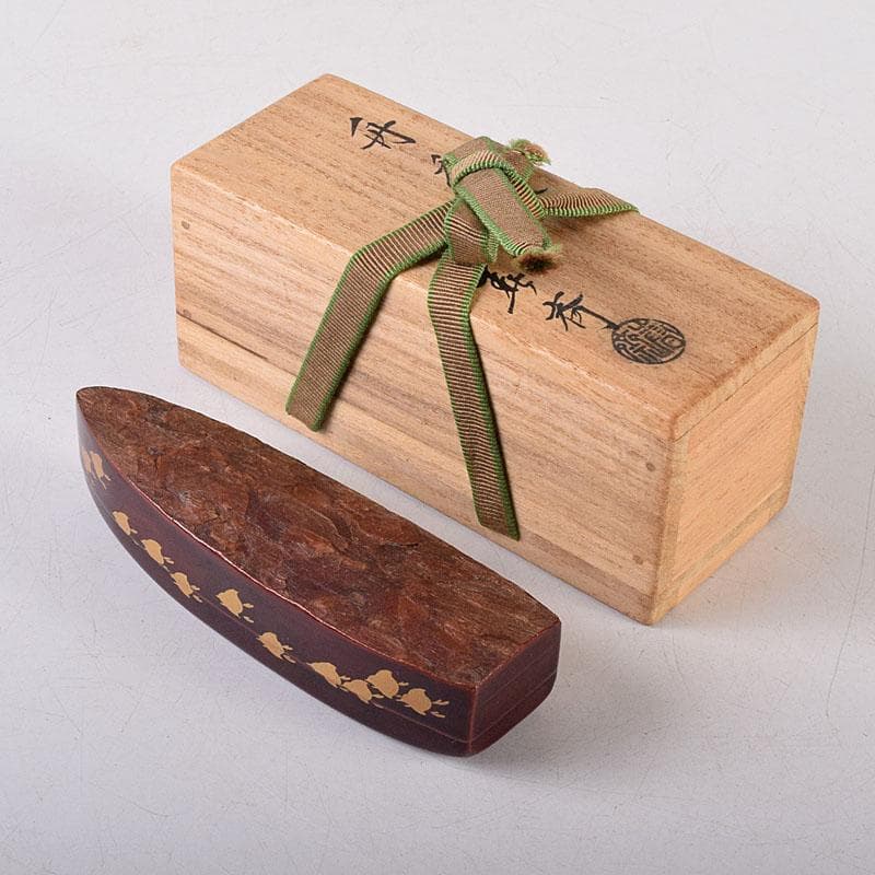 茶道具　塗師　前端春斎　千鳥蒔絵　舟香合　共箱　V　8008