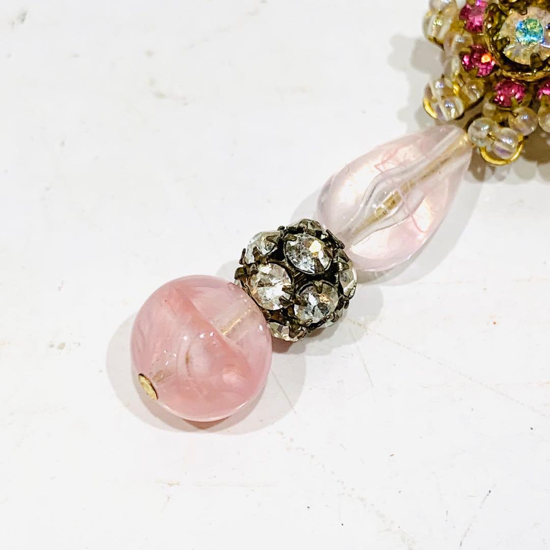 スタンレーハグラー ブローチ コサージュ ビジュー ピンク0112-S5163h