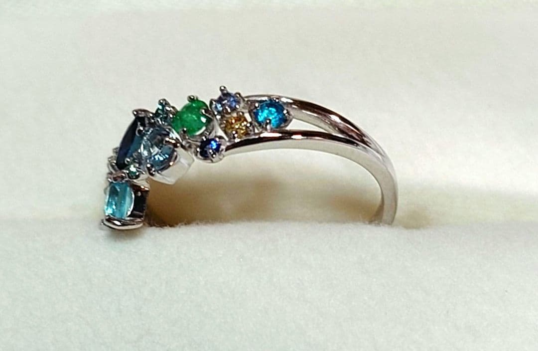 BIZOUX オーシャンコフレ K18ホワイトゴールドリング 11号 箱付き