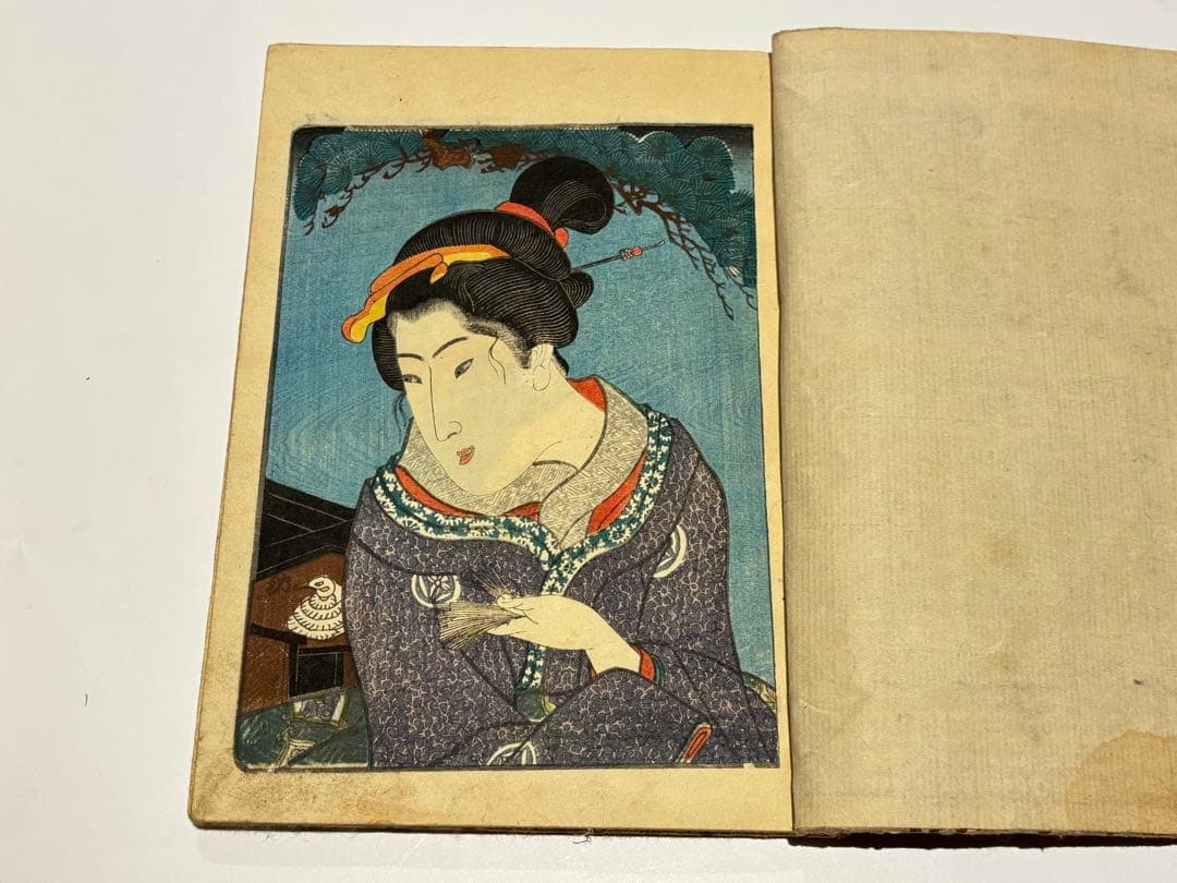 歌川国芳画「吾妻文庫」彩色木版刷り 2冊|浮世絵 艶本 春画 和本 江戸時代
