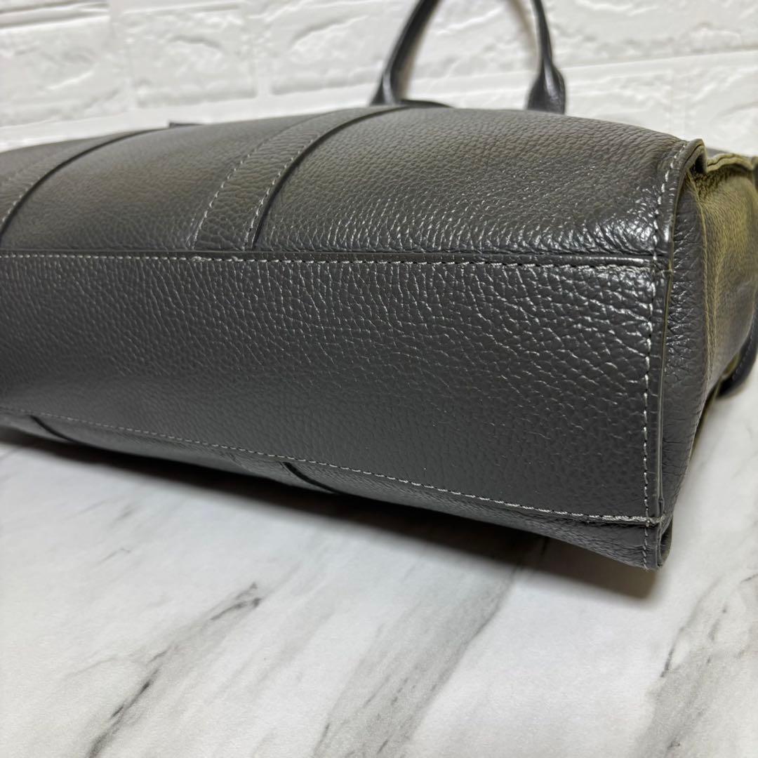 【新品未使用】　ボルサインペレ ビジネスバッグ　本革レザー シボ革 A4 グレー