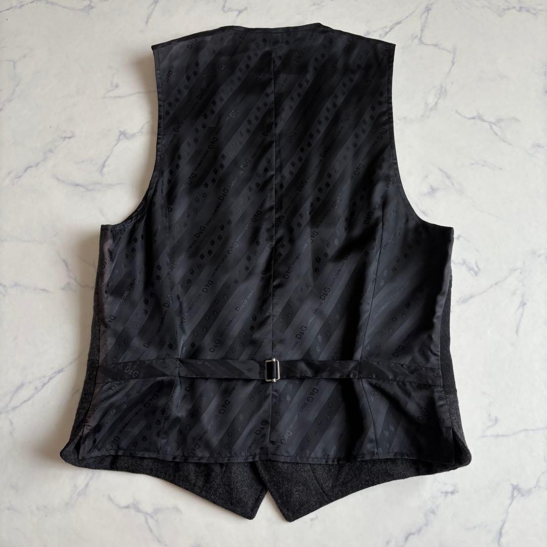 新品タグ付 ドルチェ&ガッバーナ パッチワークベスト ウール ジレ L 黒