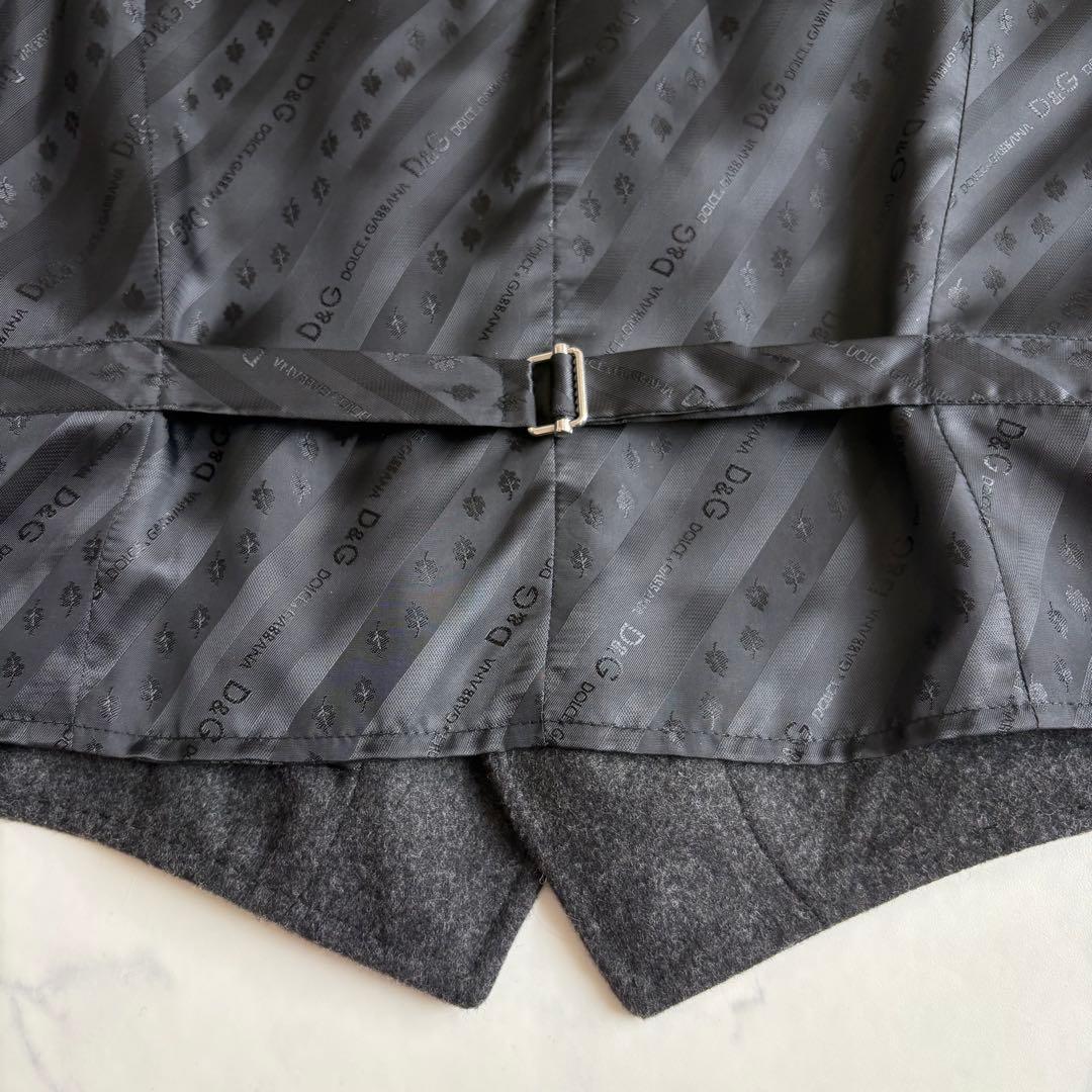 新品タグ付 ドルチェ&ガッバーナ パッチワークベスト ウール ジレ L 黒