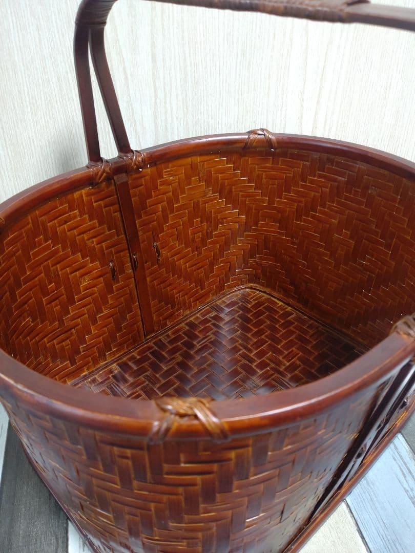 持ち手付き　竹籠
