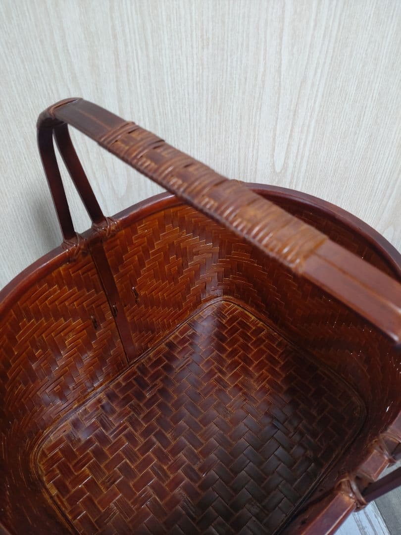 持ち手付き　竹籠