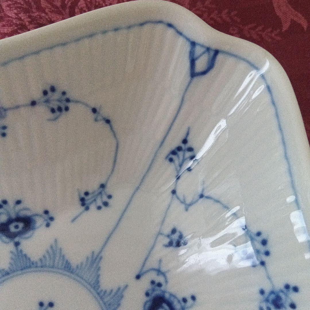 ロイヤルコペンハーゲン 　 ブルーフルーテッド菓子器 共箱付き