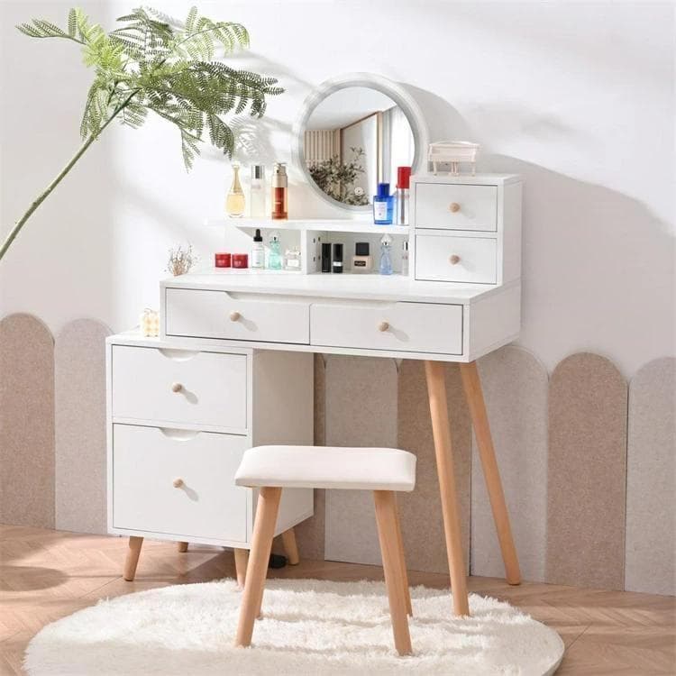 新品　ドレッサー化粧台 テーブル 鏡台 収納 329+330