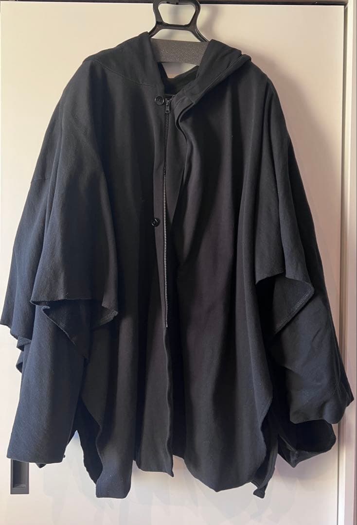 Ground Y フード付きブラックオーバーサイズコート