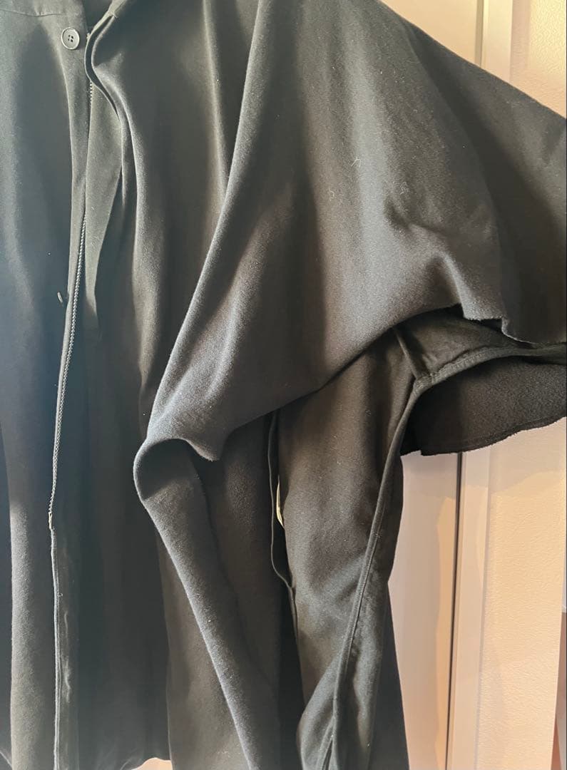 Ground Y フード付きブラックオーバーサイズコート