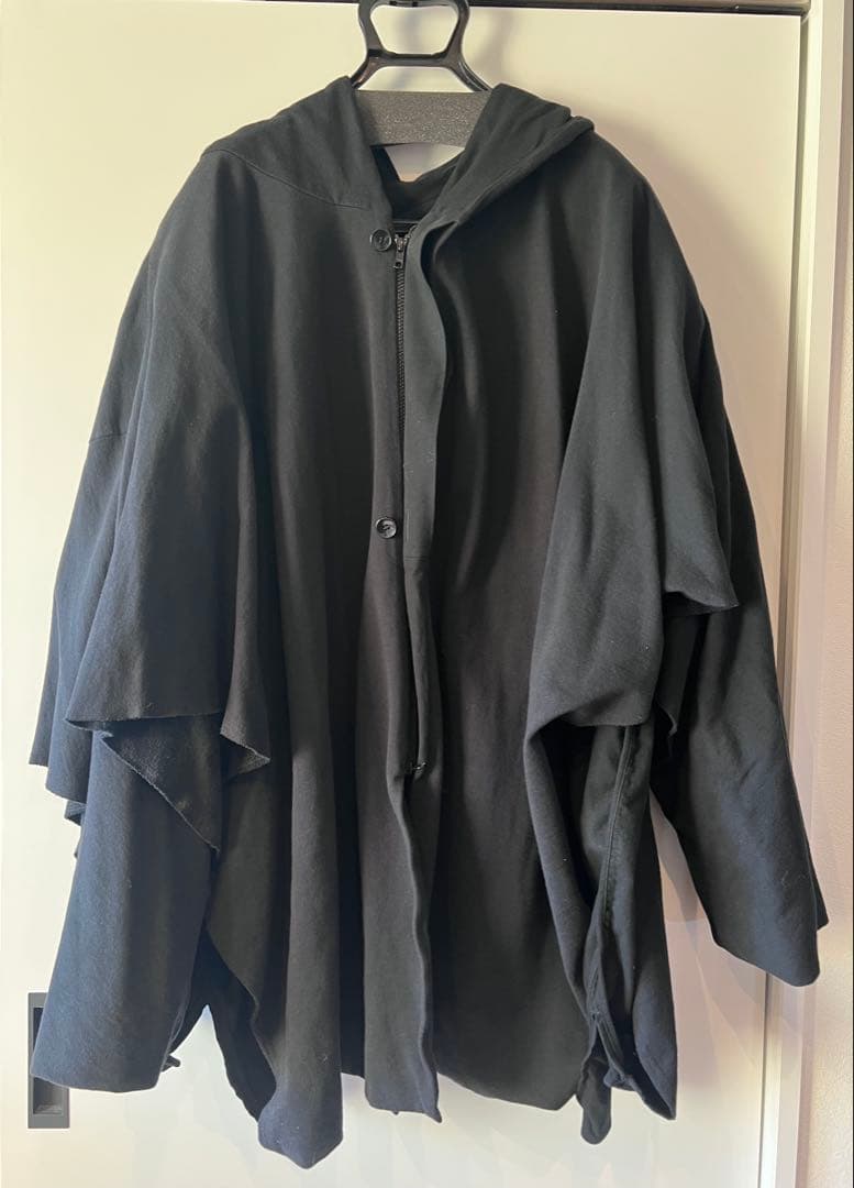 Ground Y フード付きブラックオーバーサイズコート