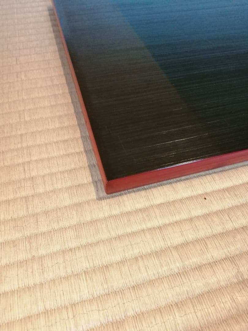 【茶道具】表阿弥造　了々斎宗匠好み　青漆爪紅長板　長板83