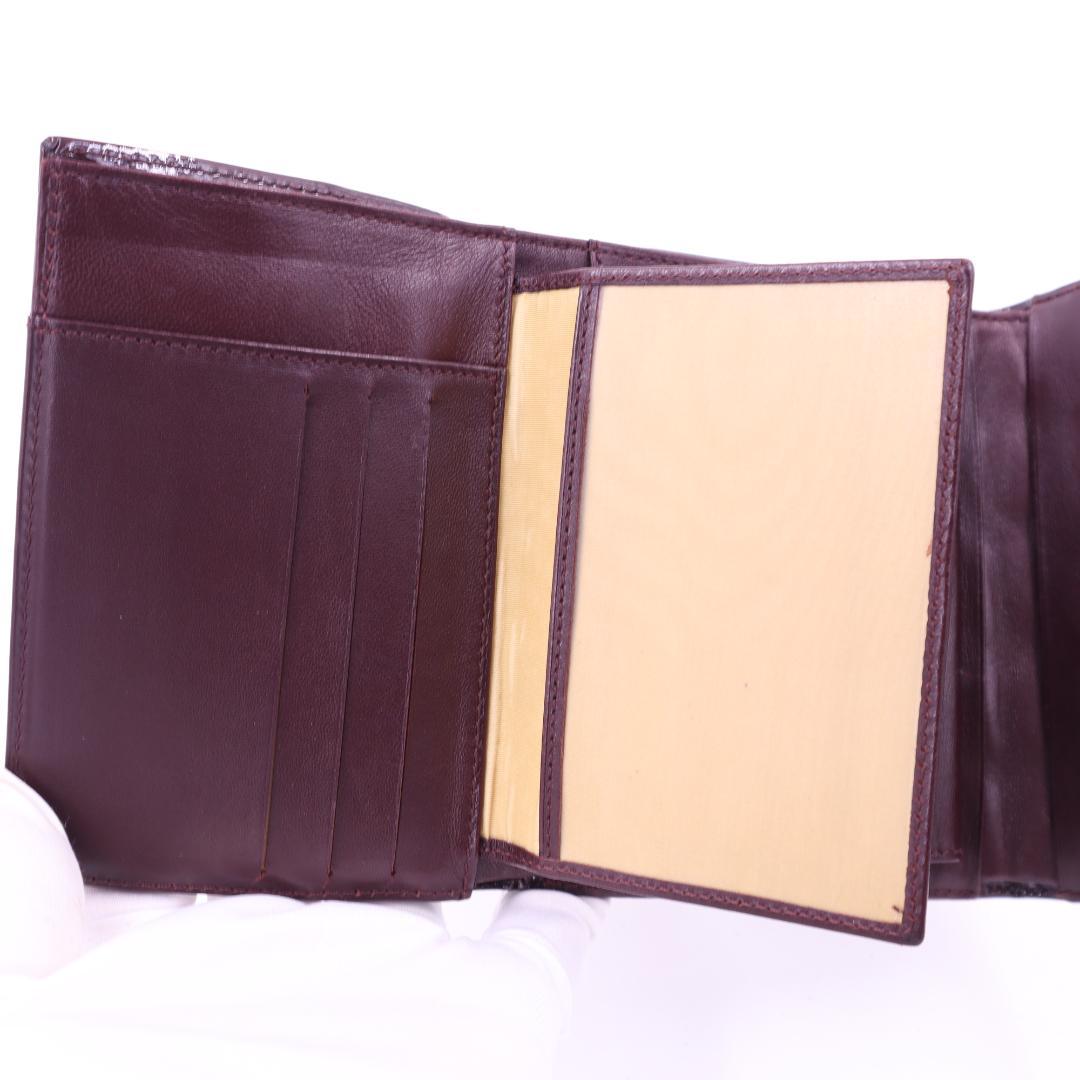 CHANEL シャネル 三つ折り財布 チョコバー エナメル 箱付