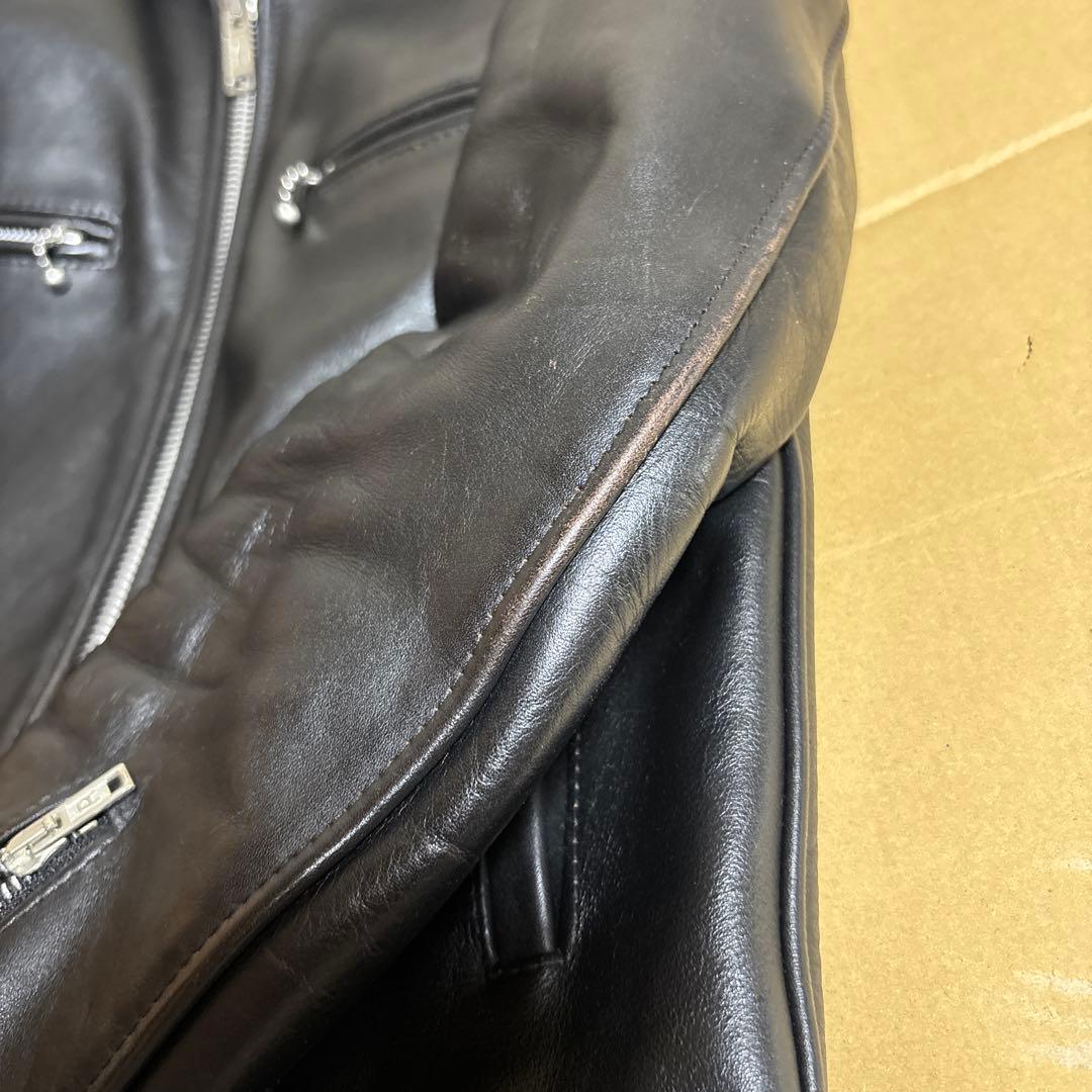 とし ６６６ シングルライダース ベジタブルタンニン鞣し茶芯