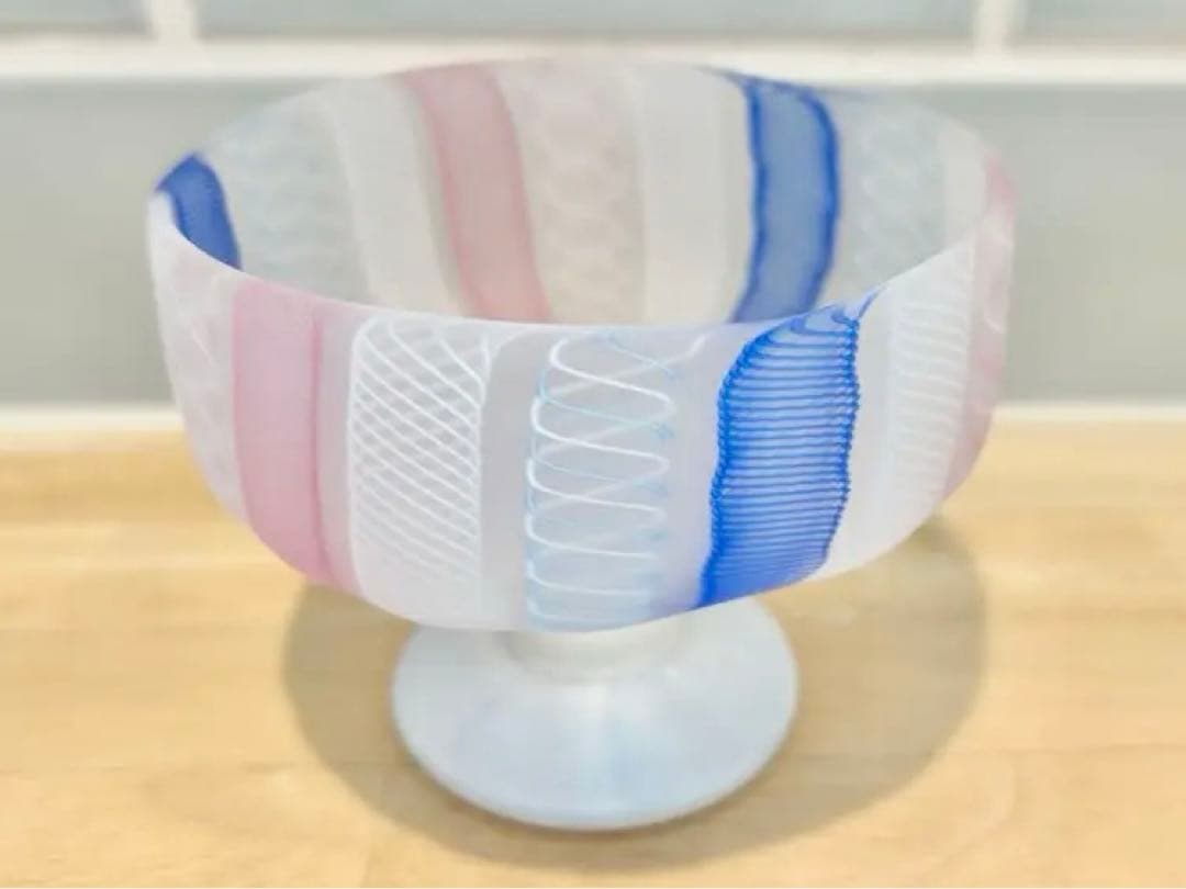 藤田喬平 手吹ガラス ヴェニス コンポート 共箱 文化勲章 美術品