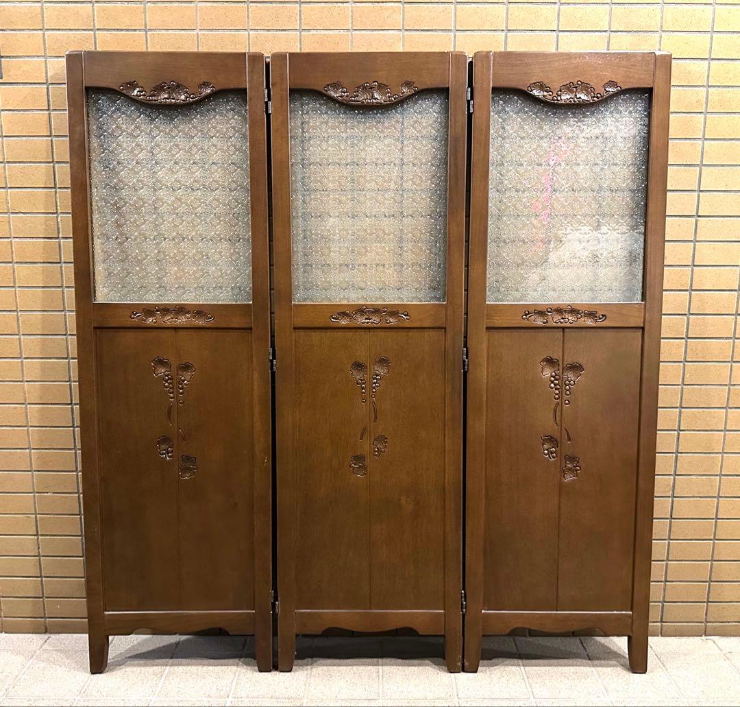 アンバーガラススクリーン　衝立　パーテーション　葡萄