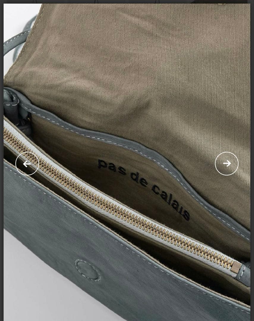 パドカレ　ハンドムラ染めレザーポーチバッグ