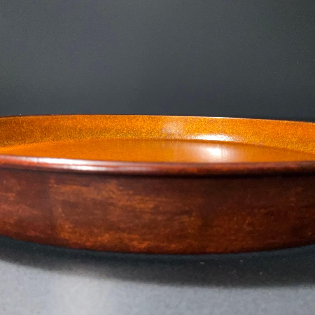 漆塗　丸盆　人間国宝・増村紀一郎　共箱　R1274A