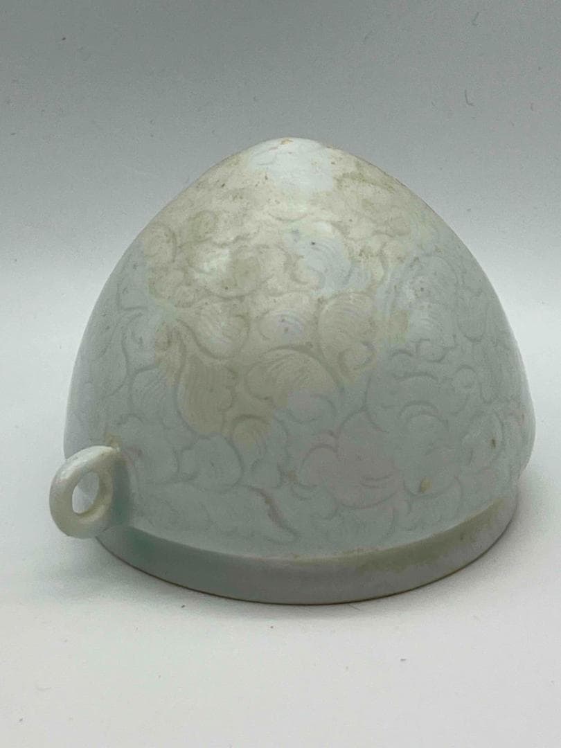 宋時代 湖田窯 鳥食罐　鳥餌壺　影青　茶道具　唐物　古物　中国骨董(F-96)