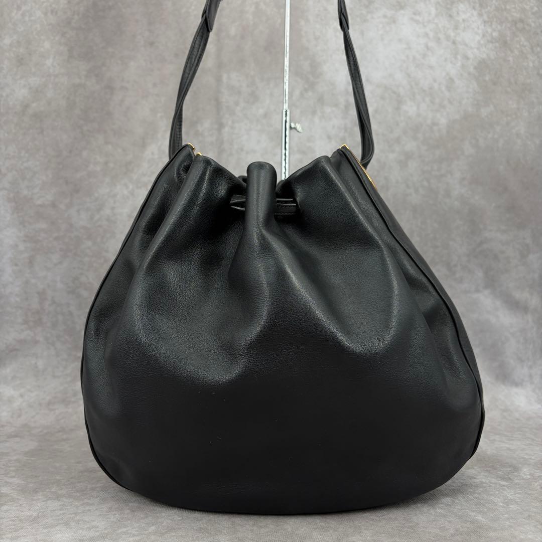 【良品✨】バリー ショルダーバッグ 肩がけ B金具 巾着 ドローイング レザー