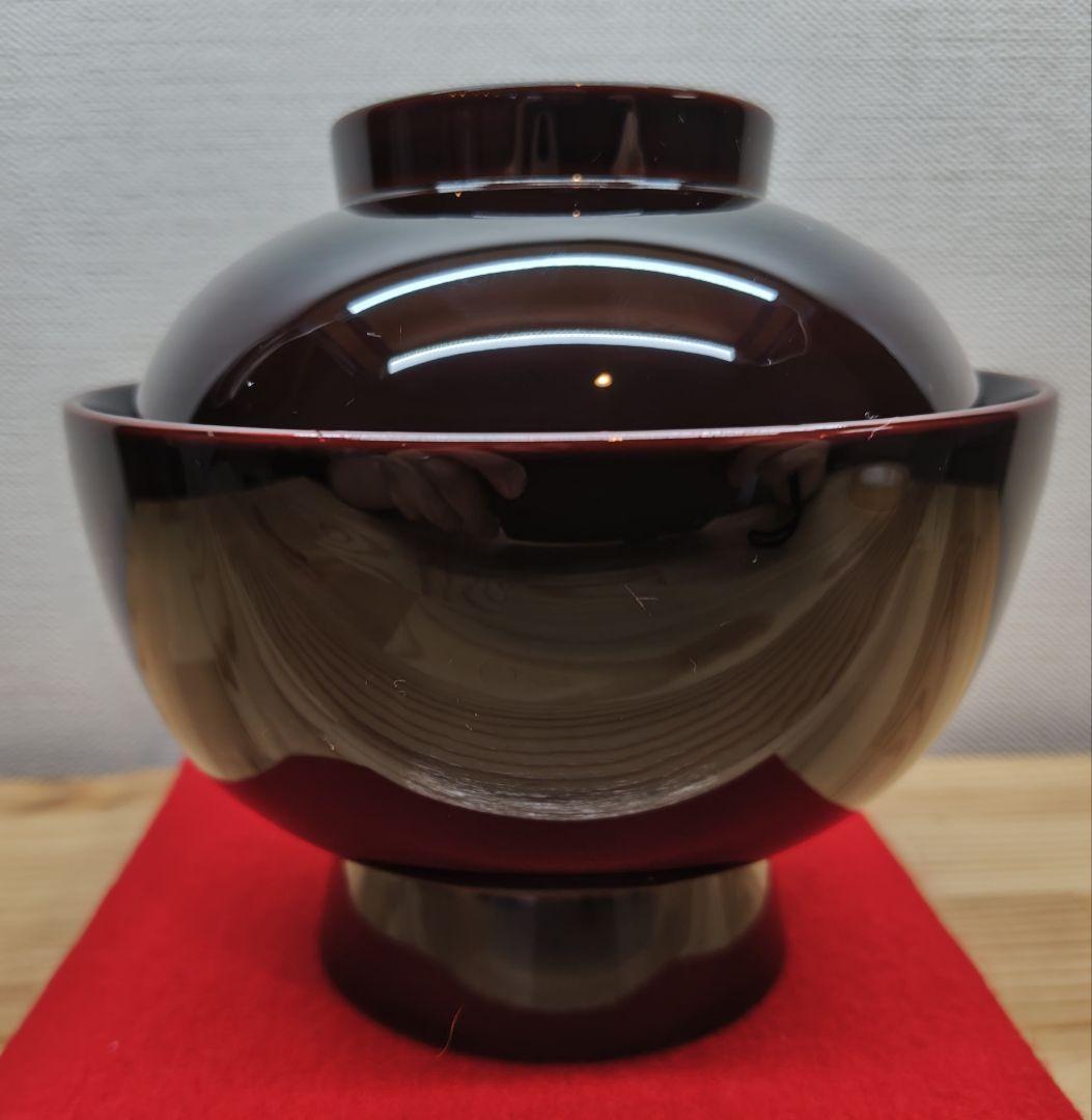 送料込【逢絢亭】茶道具 懐石道具 時代椀 輪島塗 梅蒔絵 溜塗 木製 ５客 共箱