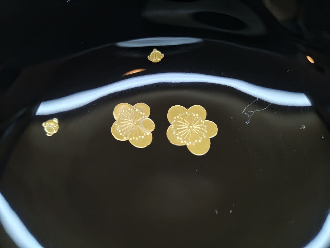 送料込【逢絢亭】茶道具 懐石道具 時代椀 輪島塗 梅蒔絵 溜塗 木製 ５客 共箱