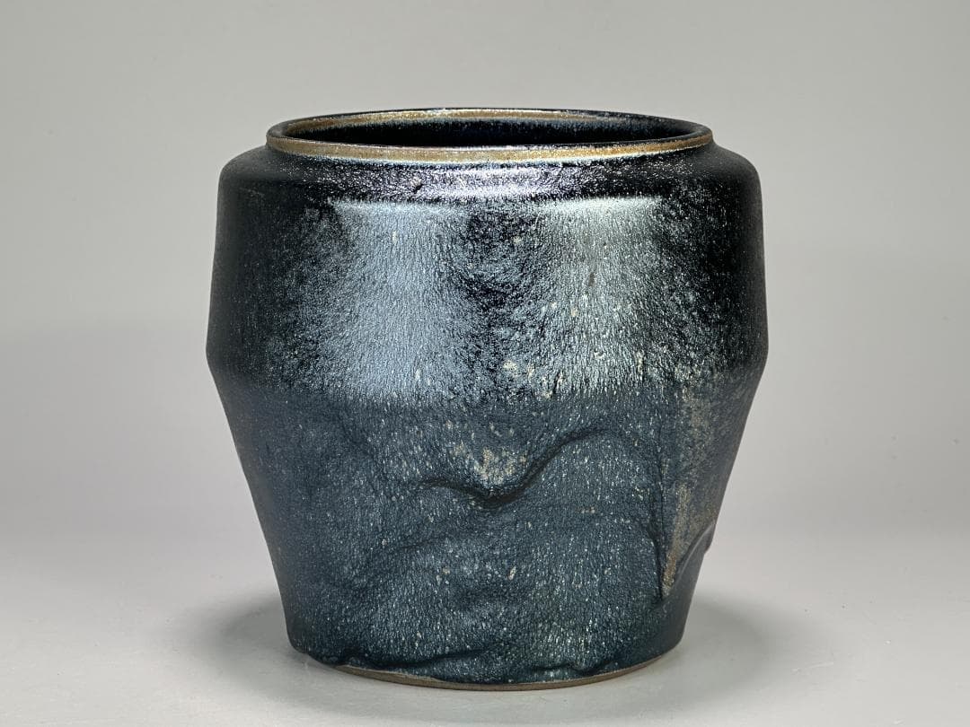 日本美術　佐々木禅　作　土面天目水指　水差　茶器　共箱付　茶道具　美品